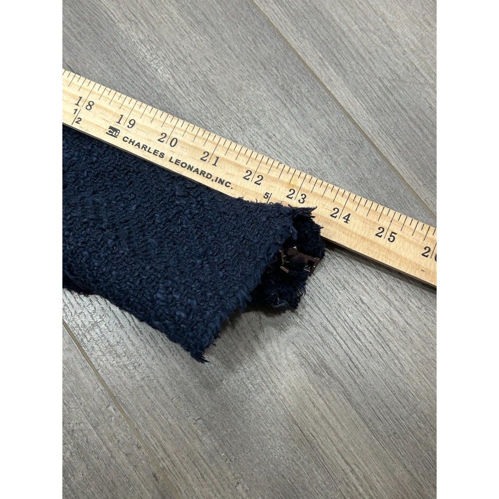 IRO Aggy Jacket Womens 38 Navy Blue Textured Zip Pocket Button Front Tweed Style - Picture 8 of 13
